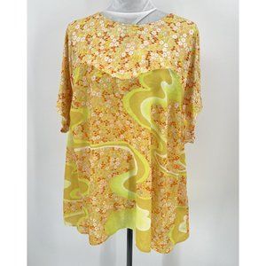 Tamara Malas Cute Yellow Floral Blouse Size 14/16